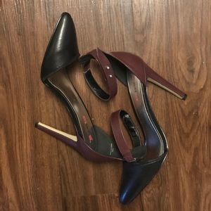 Just fab size 10 Burgundy/Black heels
